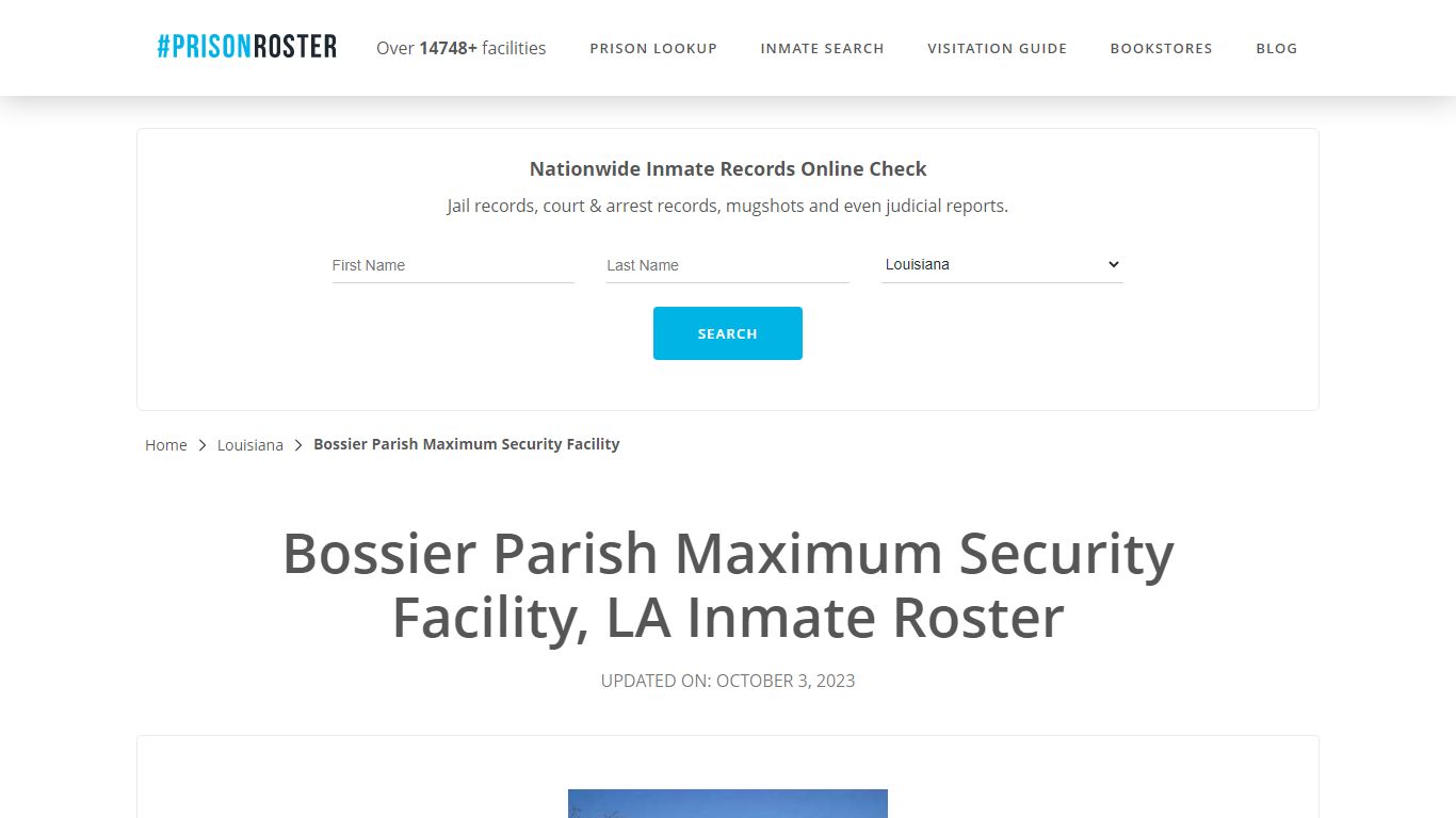 Bossier Parish Maximum Security Facility, LA Inmate Roster